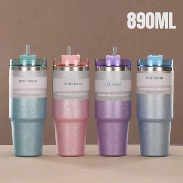 Vacuum insulated stainless steel Thermal Mug Coffee Cup with straw insulated travel cup with leakproof cover Thermos Bingba Cup