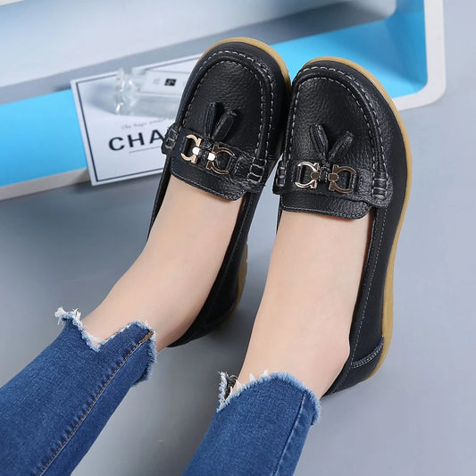 2025 Women Loafers Soft Sole Comfortable Leggings Mom's Shoes Casual Shoes Lightweight Non-Slip Soft Flat Shoes Size 35-44