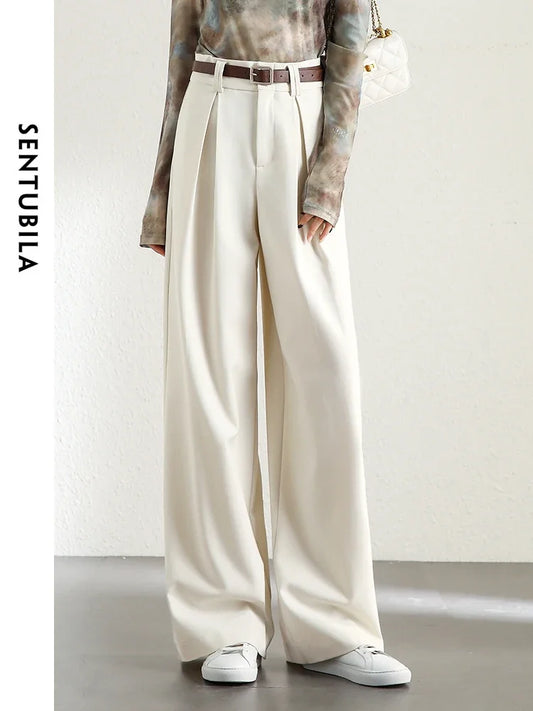 High Waist Baggy Pant Women Full Length Straight Loose Casual Trousers Spring Elegant Wide Leg Pant