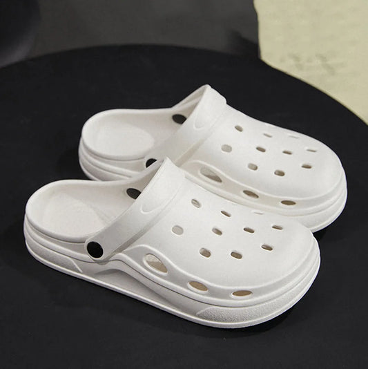 ZHIDA Hollow Out Platform Slippers for Women Summer Beach Sandals Outside Anti Slip EVA Thick Bottom Garden Shoes