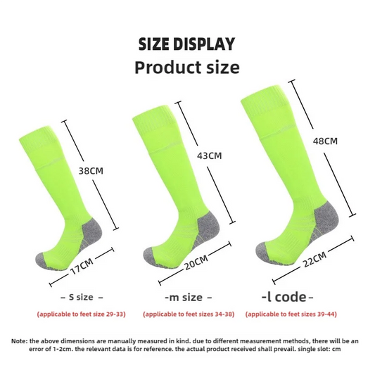 Long-Tube Knee High Soccer Socks With Pockets Adults Youths Kids Size Integrated Sports Socks Can Insert Football Leg Guards