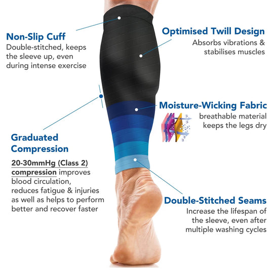 1Pair Sports Calf Compression Sleeves Calf Cramp Shin Splint Support Leg Compression Socks for Pain Relief,Running,Work,Travel