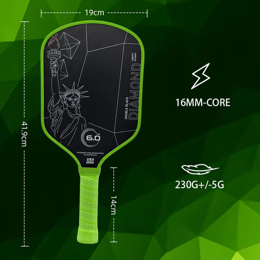 Six Zero Double Black Diamond Pro: Thermoformed T700 Carbon 16mm USA Approved Pickleball Paddle