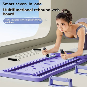 Four in one belly plate wheel fitness board foldable automatic rebound home exercise abdominal muscles vest line fitness equipme