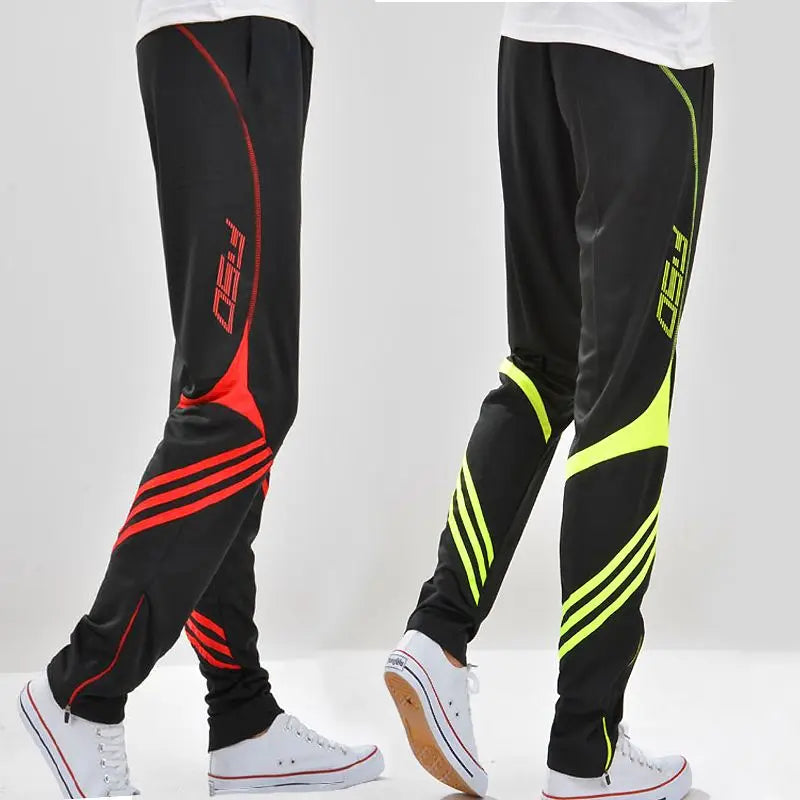 Football Training Men Striped Sweatpants Spring Summer Thin Big Size Elastic Waist Joggers Gym Outdoor Quick Dry Sports Trousers