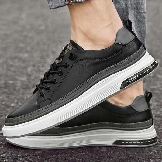 Genuine Leather Men's Casual Shoes Handmade Lace Up Designer Shoes Luxury Brand outdoor Sport Walking Sneakers Tennis Masculino