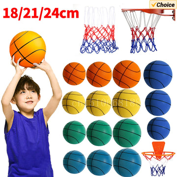 Mute Basketballs PU Foam Size 3/5/7 No Noise Basketball Hoop Squeezable Quiet Balls Sports and Entertainment 18/21/24CM